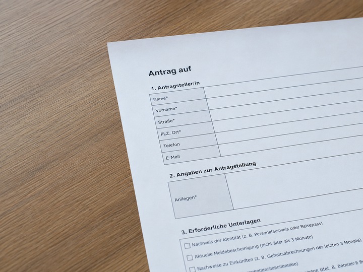 Ausschnitt eines medizinischen Formulars